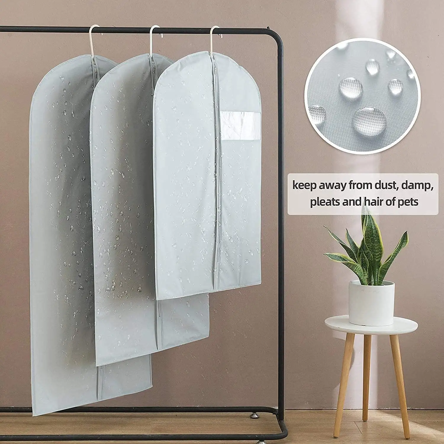 Garment covers Garment Suit Hanger Cover Bag Zipper Closet Storage Dust Coat Cover Hanging Clothes Breathable Dress Gown Bag
