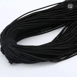 Vibrant 2mm Round Elastic Band - Premium DIY Sewing Accessory (5 Meters) - 5m (Black)