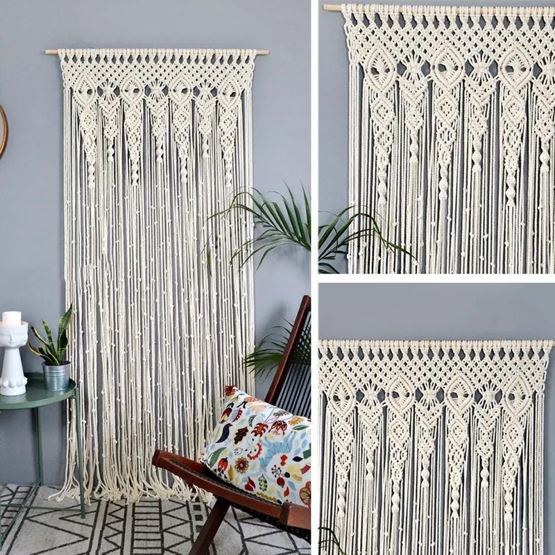 

Macrame Wall Hanging Woven Tapestry Macrame Door Hanging, Room Divider Macrame Curtains Curtain, Wedding Boho Wall Decor