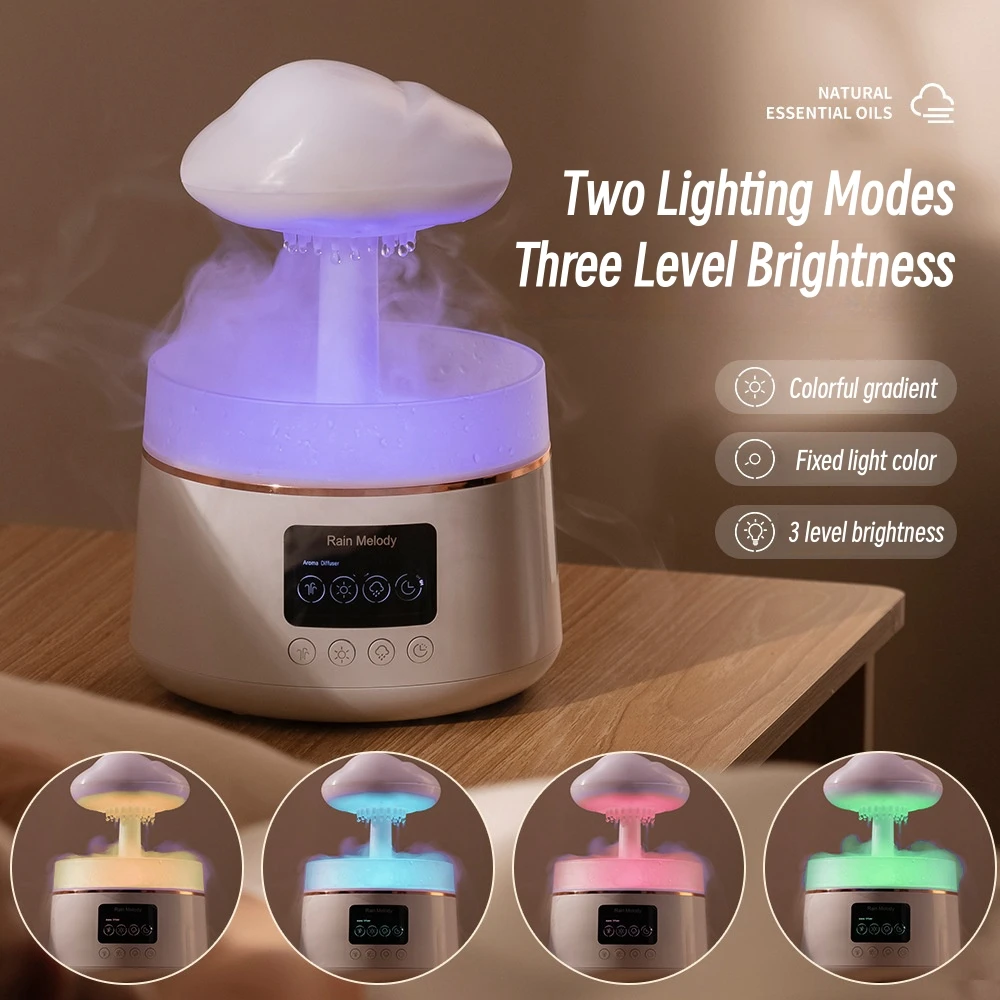 300ML Rain Cloud Air Humidifier 2/4/6H Timing Colorful Night Light USB Ultrasonic Essential Oil Diffuser Mute for Bedroom Yoga