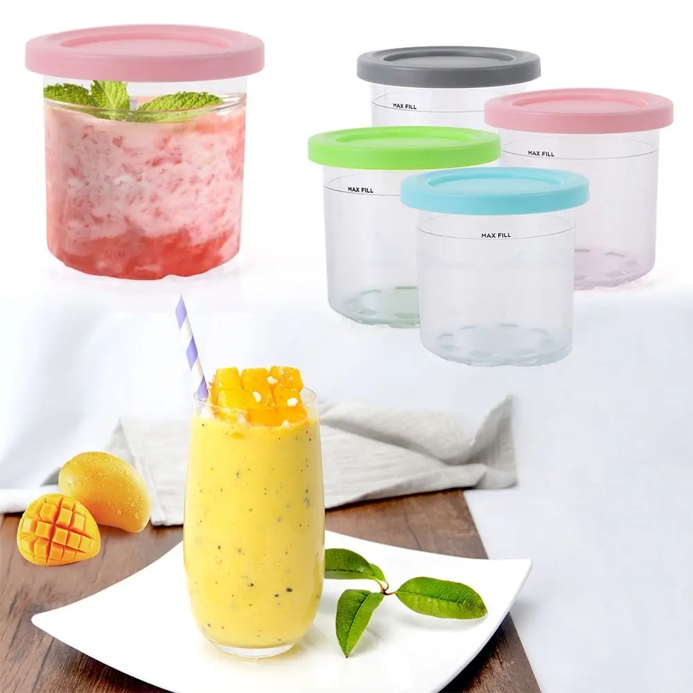4Pcs Ice Cream Pints Cup, Ice Cream Containers with Lids for Ninja Creami  Pints NC301 NC300 NC299AMZ Series - AliExpress