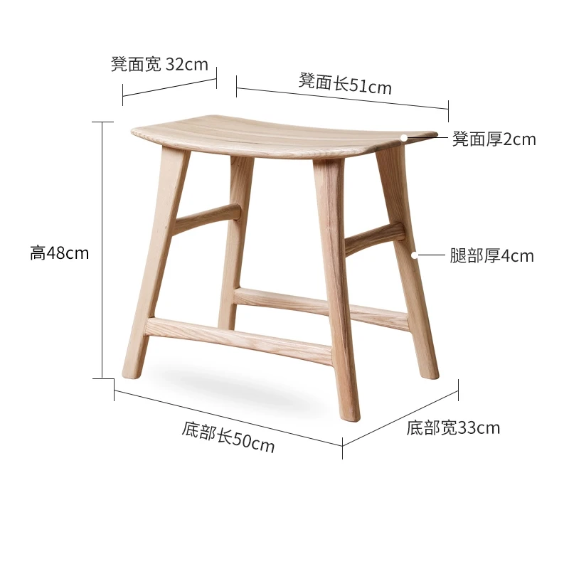 Taburete de madera maciza de ratán hecho a mano para el hogar, silla de  vestidor minimalista moderna, muebles de sala de estar, taburete de comedor  de moda creativa - AliExpress