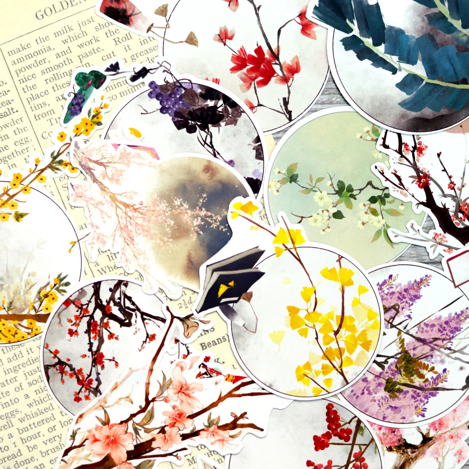 

14pcs Watercolor Ancient Chinese style Sticker Dairy antiquities scenery Stickers Pack journal adesivo journaling stationery