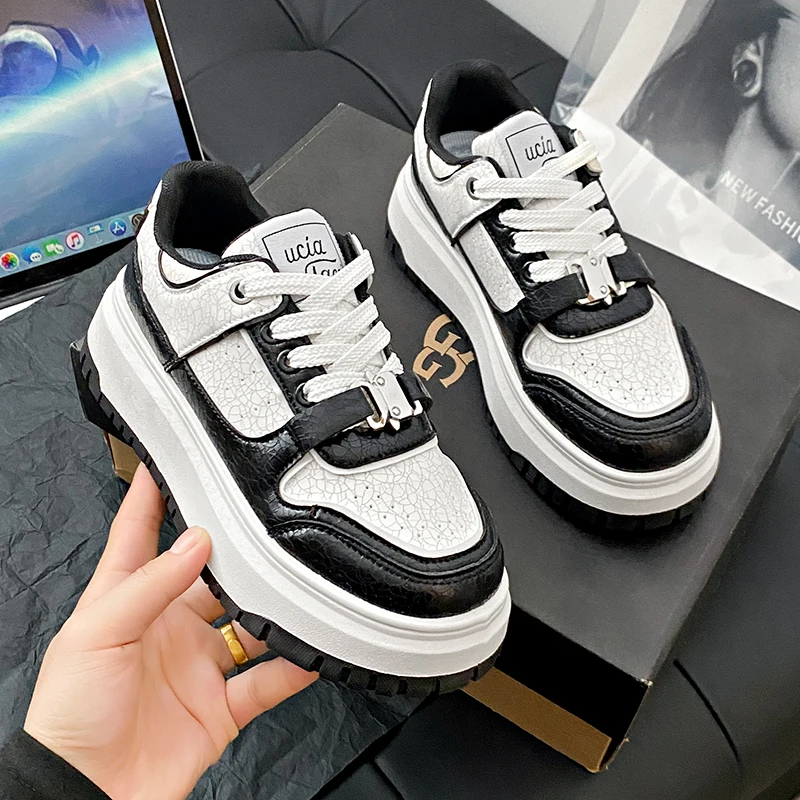 Women's Low Top Platform Skate Shoes Causal Dress Breathable Lightweight Non-Slip Sneakers Comfort Fit Walking Shoes for Lady 4