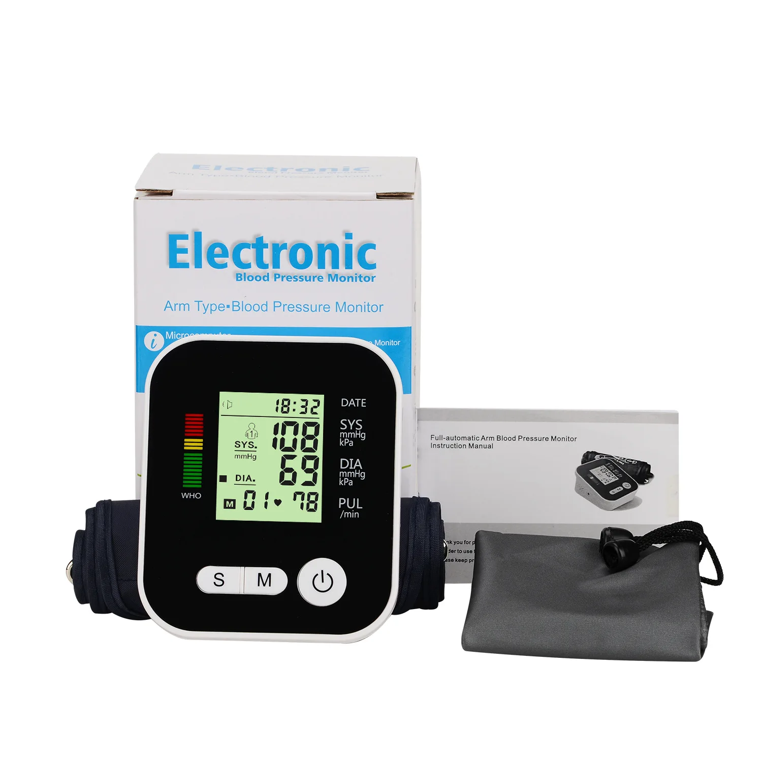 Arm Type digital Blood Pressure Monitor meter With Charge Measurement electronic aneroid sphygmomanometer