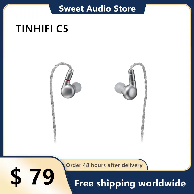 

TINHIFI C5 HiFi Audiophile IEM Customized Balanced Armature Driver Earphone In Ear Monitor 0.78mm 2Pin CNC Aluminum Material