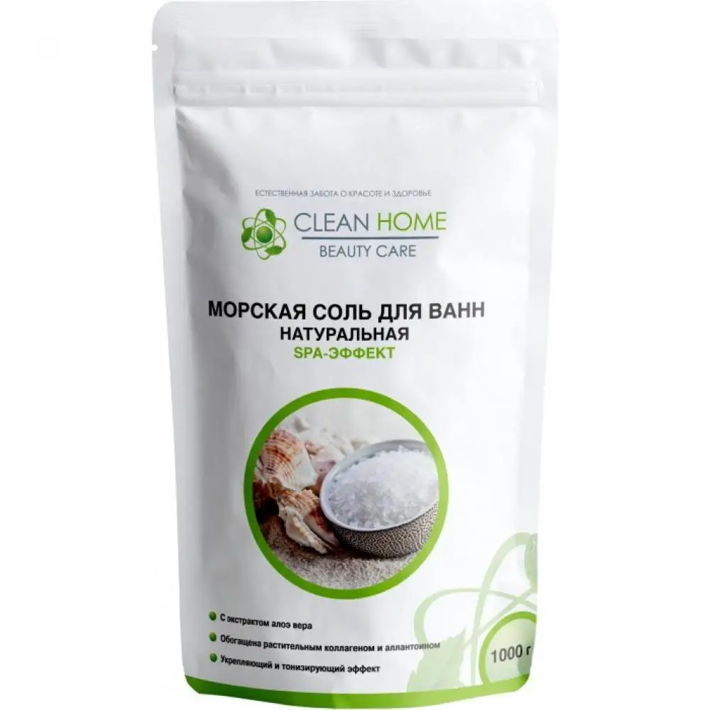 Морская соль для ванн Clean Home Beauty care натуральная 1000 г |