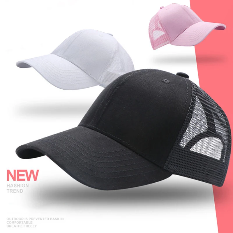 Custom Logo Fashion Cotton Cap Men Women Baseball Caps Embroidery Print Text Design Trucker Mesh Hat Outdoor Sunhat Breathable