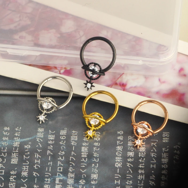 16G Septum Rings Septum Jewelry Septum Piercing Jewelry Cute Snake Butterfly Septum Ring Daith Earrings 4 color mix