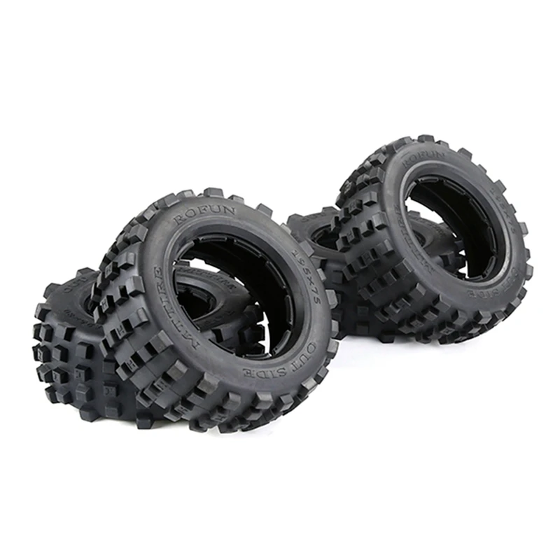 

4 Pcs For 1/5 HPI ROFUN ROVAN KM BAJA 5T 5SC 5FT LOSI 5IVE T DBXL Truck Accessory Rc Car Knobby Front Or Rear Tire Skin