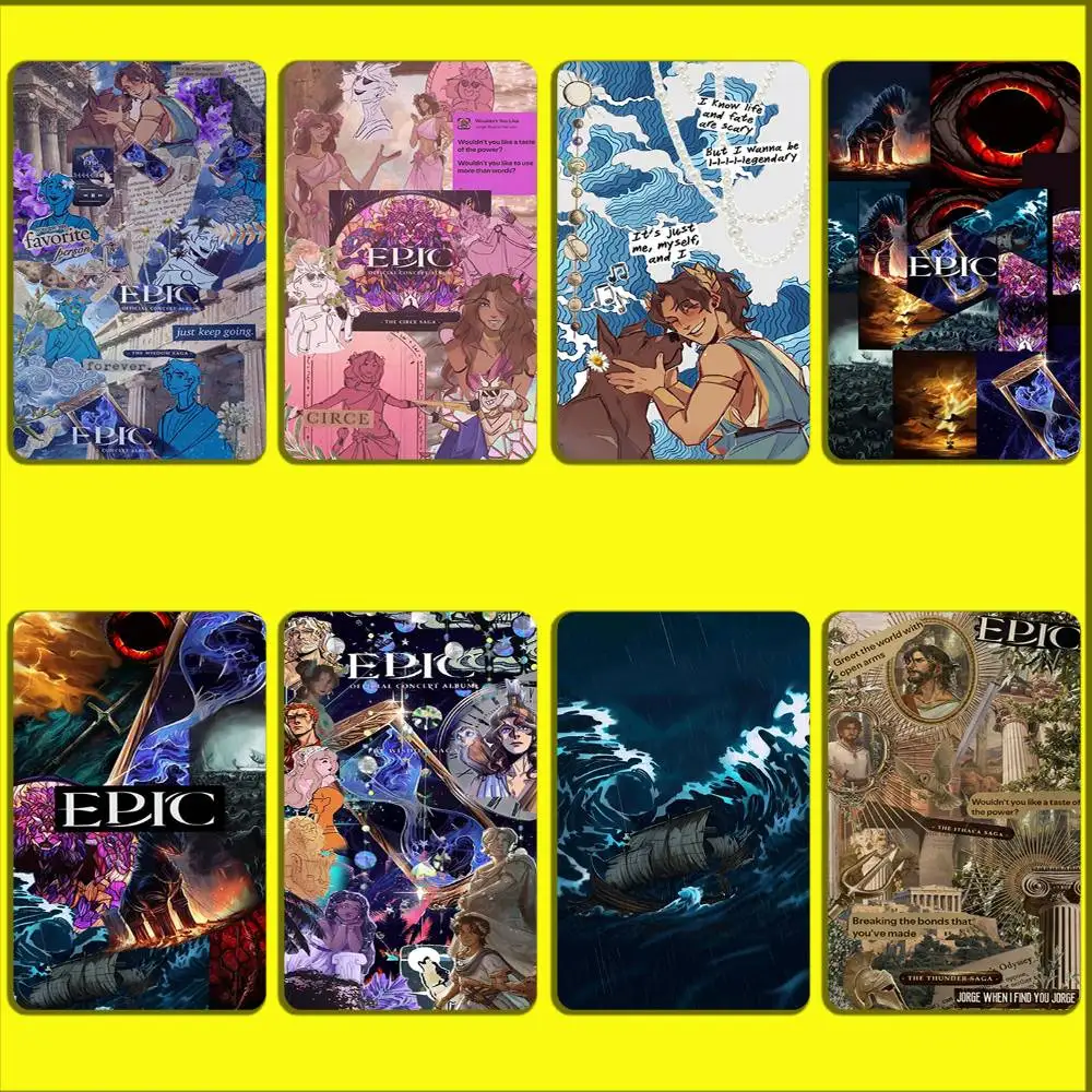 Music E-Epic The Musical Card Stickers For Debit Bank Credit Cards Metro Bus Pass Sticker Decoration Cover 4PCS Card Skin