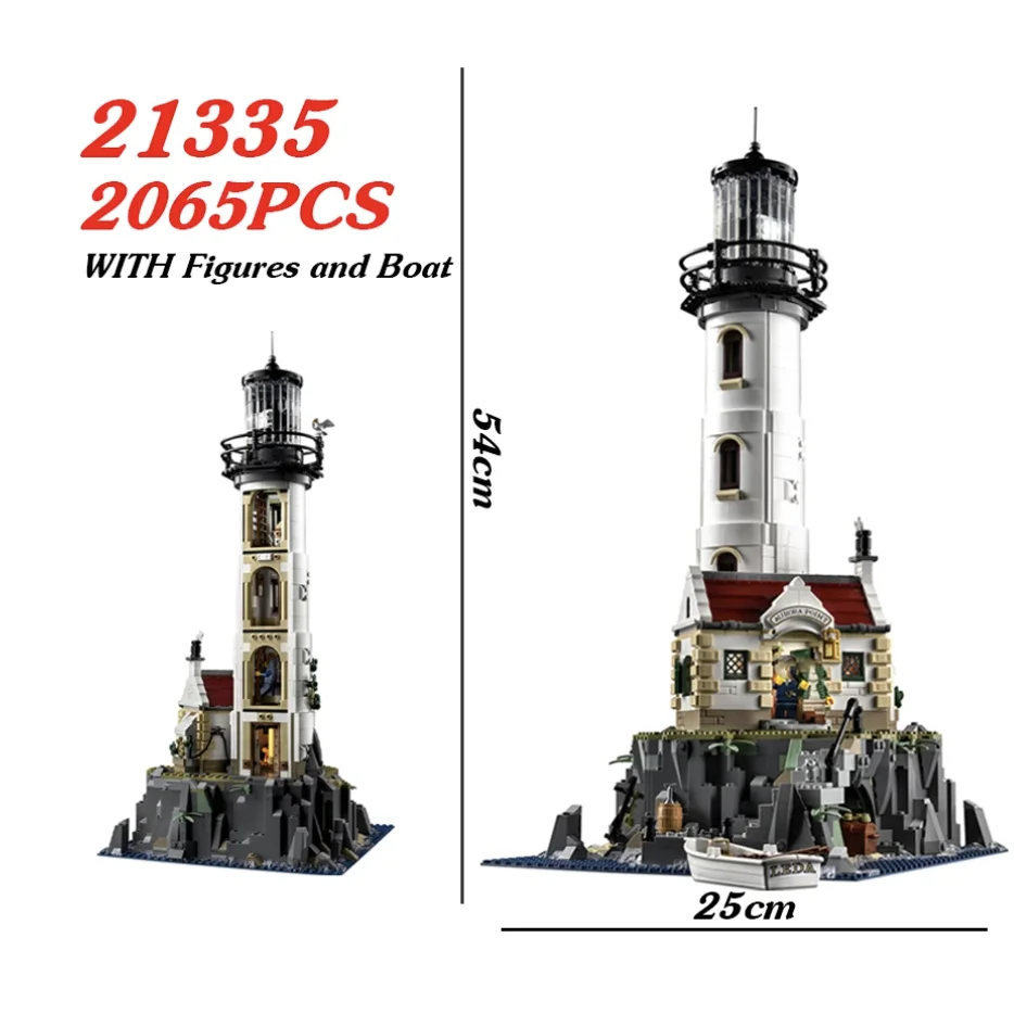 

2023 New Electric Lighthouse 21335 2065Pcs Model Building Block Motorised Bricks Assembly Toys for Children Christmas Gifts