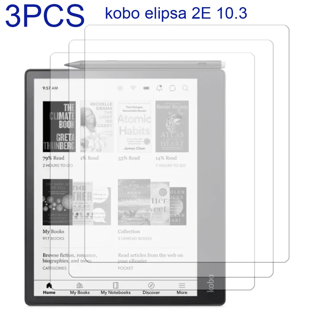 3Pcs Soft Pet Screen Protector Per Kobo Elipsa 2E 10.2 ''Ereader Ebook Reader Pellicola Protettiva