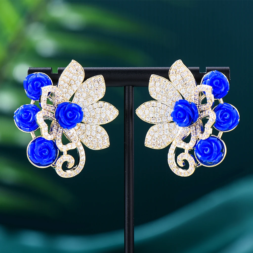 Missvikki New Luxury Rhinestone Crystal Klein Blue Earrings for Women  Bridal Drop Dangling Earrings Party Wedding Jewelry Gifts - AliExpress