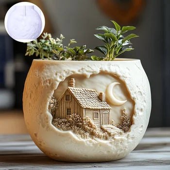 Witch Magic House Resin Pot Mold 1