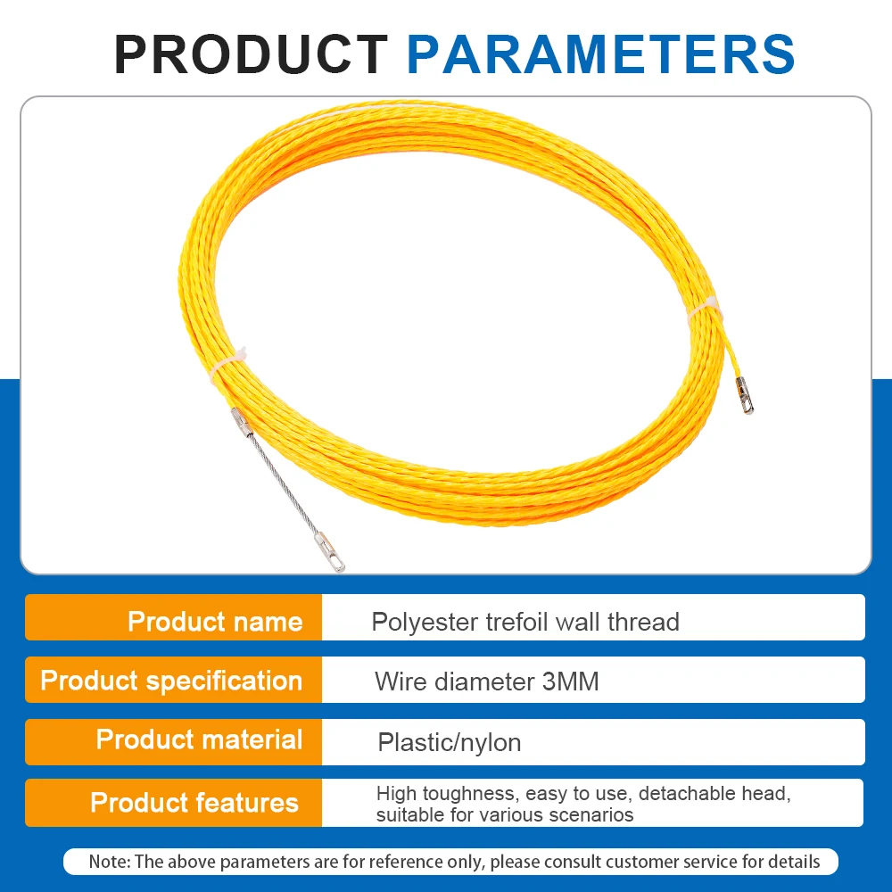 Dia.3/4/5mm Cable Puller Fish Tape Reel Wire Puller Metal Fiberglass Lead Device Construction Telecom Electrician Conduit Tool