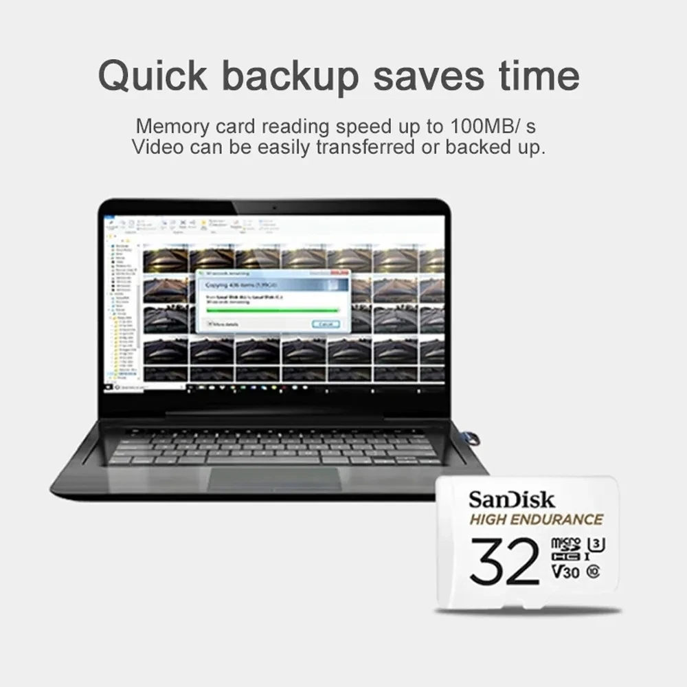 SanDisk 4K 풀 HD 비디오 마이크로 SDXC 카드, 걱정 없는 연속 녹화 메모리 카드, 대시 캠 홈 모니터용