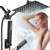 Bathroom chrome plated concealed stainless steel pressurized shower shower set with extended lever arm, toilet top spray shower 2