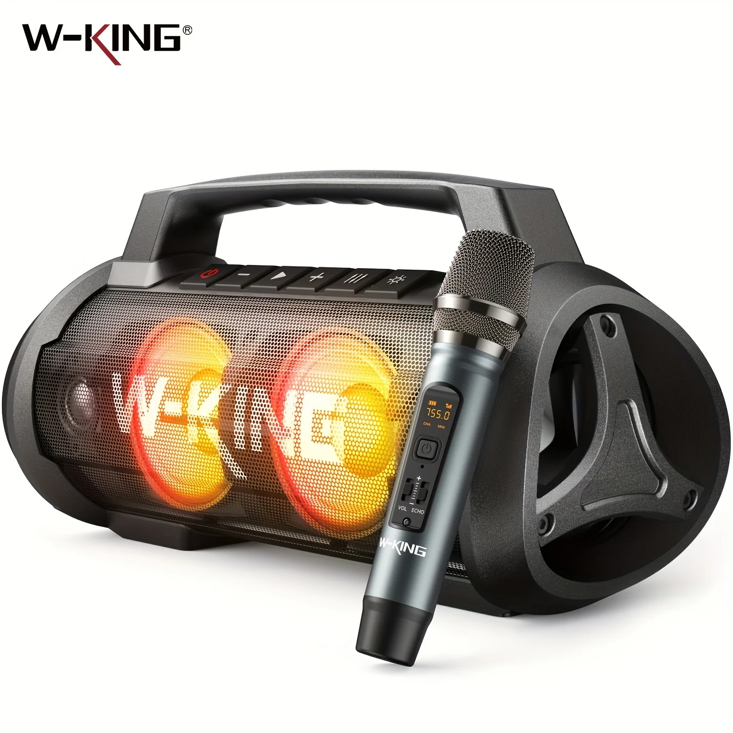 W-KING D10MIC 70W RMS Bluetooth Portable Speaker Wireless Loud IPX6 Waterproof Bluetooth Music Box with Subwoofer/Bass Boost