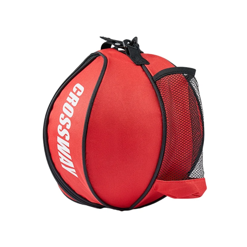 Basketball Bag Team Sports Football Volleyball Softball 2 Side Mesh Pockets Round Shape Soccer Shoulder Bag