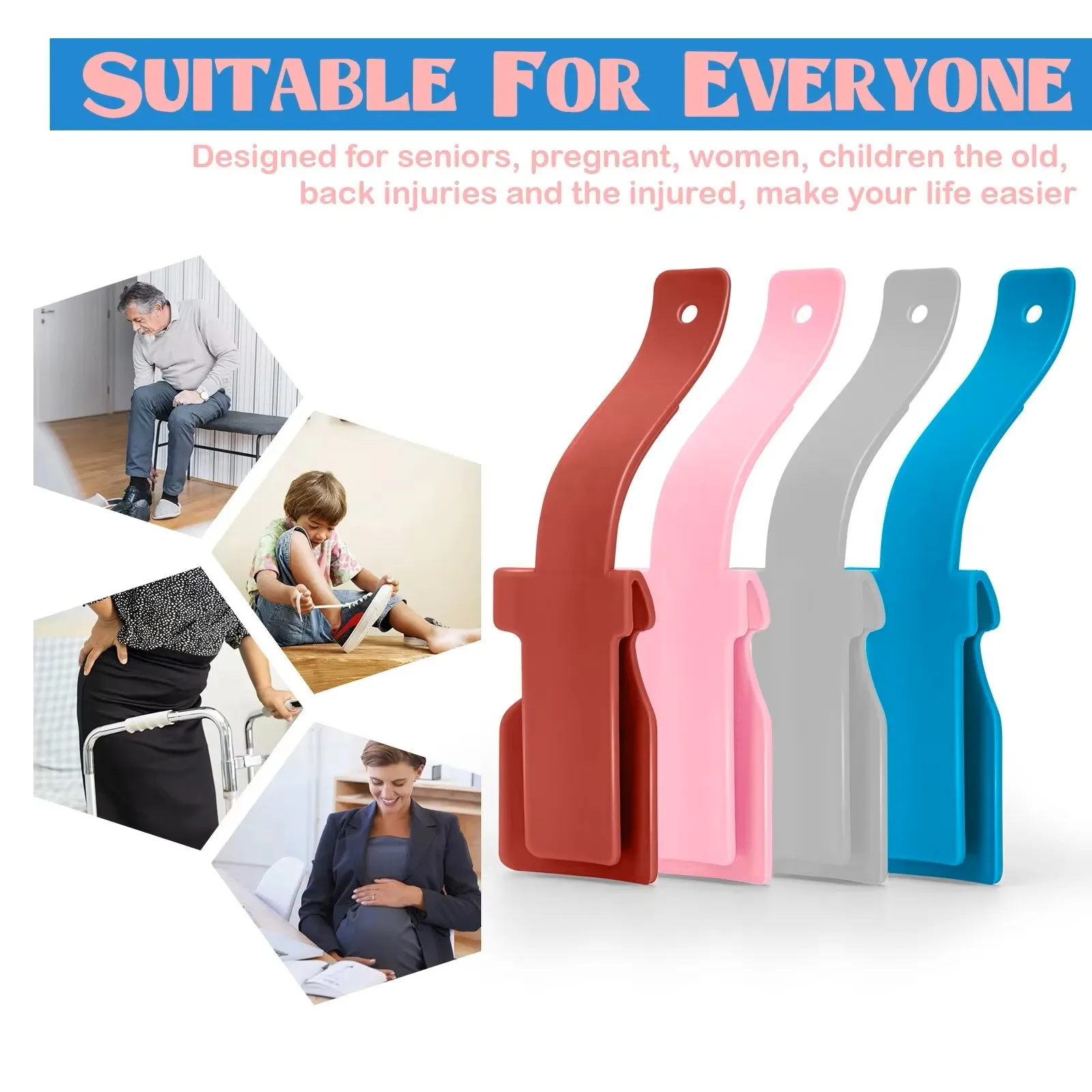 Winter Plastic Professional Short Shoehorn Durable Anti-Slip Shoe Horn Flexible Sturdy Slip Lifter Shoes Tools