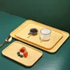 Plastic Tray Japanese Creative Wood Grain Pallet Rectangular Storage Tray Living Room Organizer Bread Plate Jewelry Storage 3
