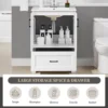 24.5" Modern Bathroom Vanity with Ceramic Basin,Undermount Bathroom Vanity Sink Cabinet with 2 Doors and 1 Drawer, Free Standing 6