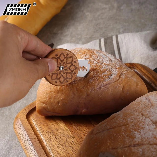 Bread Lame Cutter with Leather Bag 5 Blades Wooden French Bread