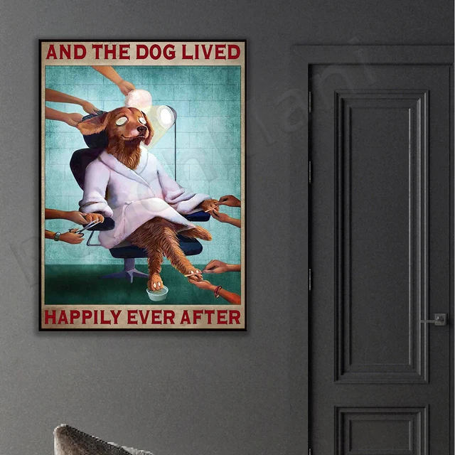 Affiche de toilettage r tro pour chiens d cor de spa pour chiens d cor de