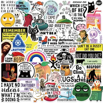 50 pezzi divertenti adesivi Snarky Meme cartoni animati decalcomanie decorazione notebook fai da te frigorifero telefono bici laptop chitarra adesivi graffiti