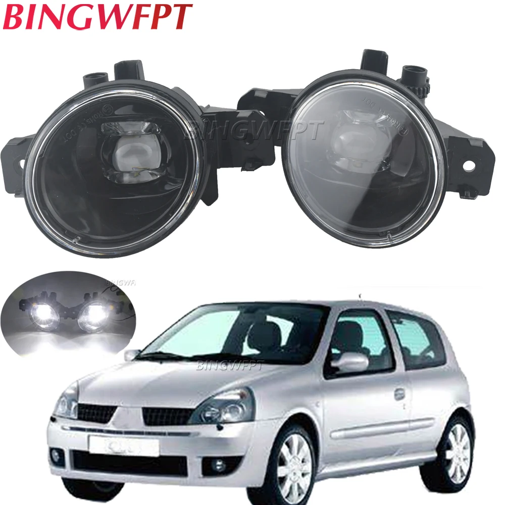 Gruppo Fendinebbia Per Renault Clio 2/Ii Hatchback Van 1998-2004 Car Driver + Passeggero Led Lens Fendinebbia Luce Di Marcia Diurna