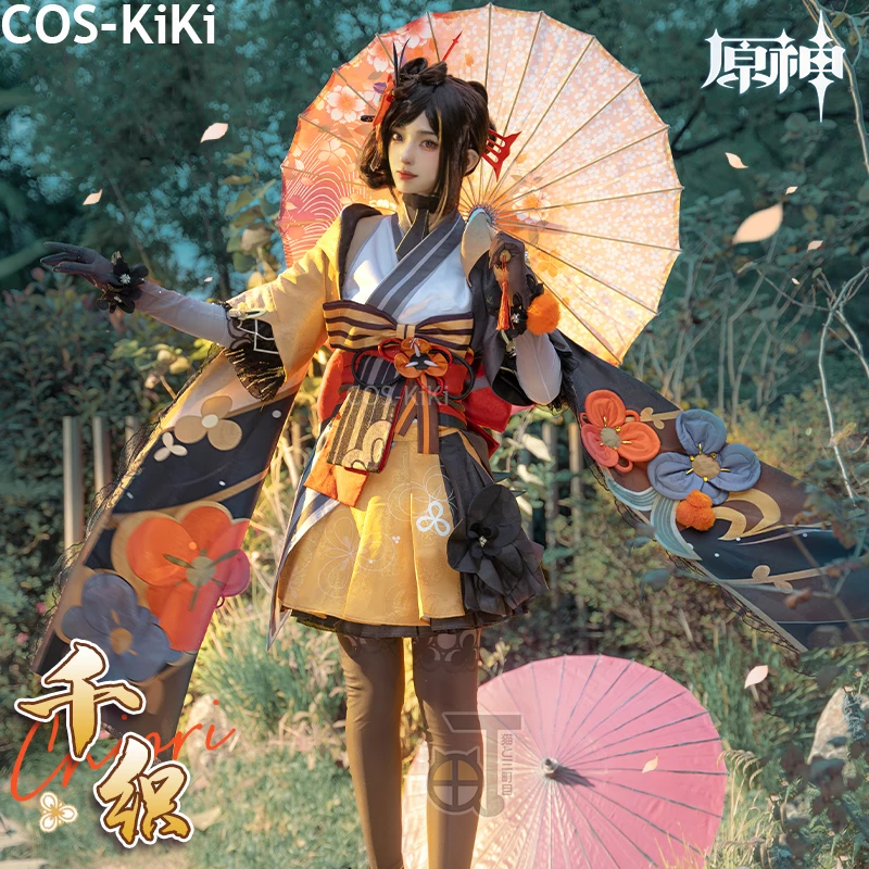 

COS-KiKi Genshin Impact Chiori Game Suit Gorgeous Lovely Kimono Cosplay Costume Halloween Carnival Party Role Play Outfit Women