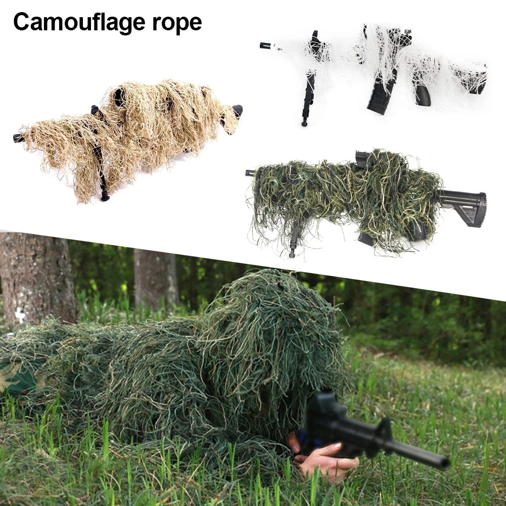 Description Picture 2 of itemTactical 3D Rifle Sniper Ghillie Cover for Hunting Ghillie Suit Woodland-Desert Camo Gun Wrap for Paintball Airsoft Accessories