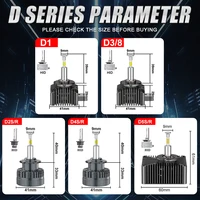 D3S D1S LED Headlights Canbus 1:1 HID D2S D4S D5S D8S D1R D2R D3R D4R Auto Lamp 8000000LM 1700W Plug&Play Turbo LED Bulb For Car - Image 6