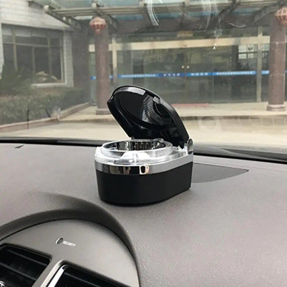 블루 LED 라이트가 있는 차량용 재떨이, 자동차 시가 라이터 홀더, 트럭 SUV 차량 내부 액세서리용 냄새 제거기