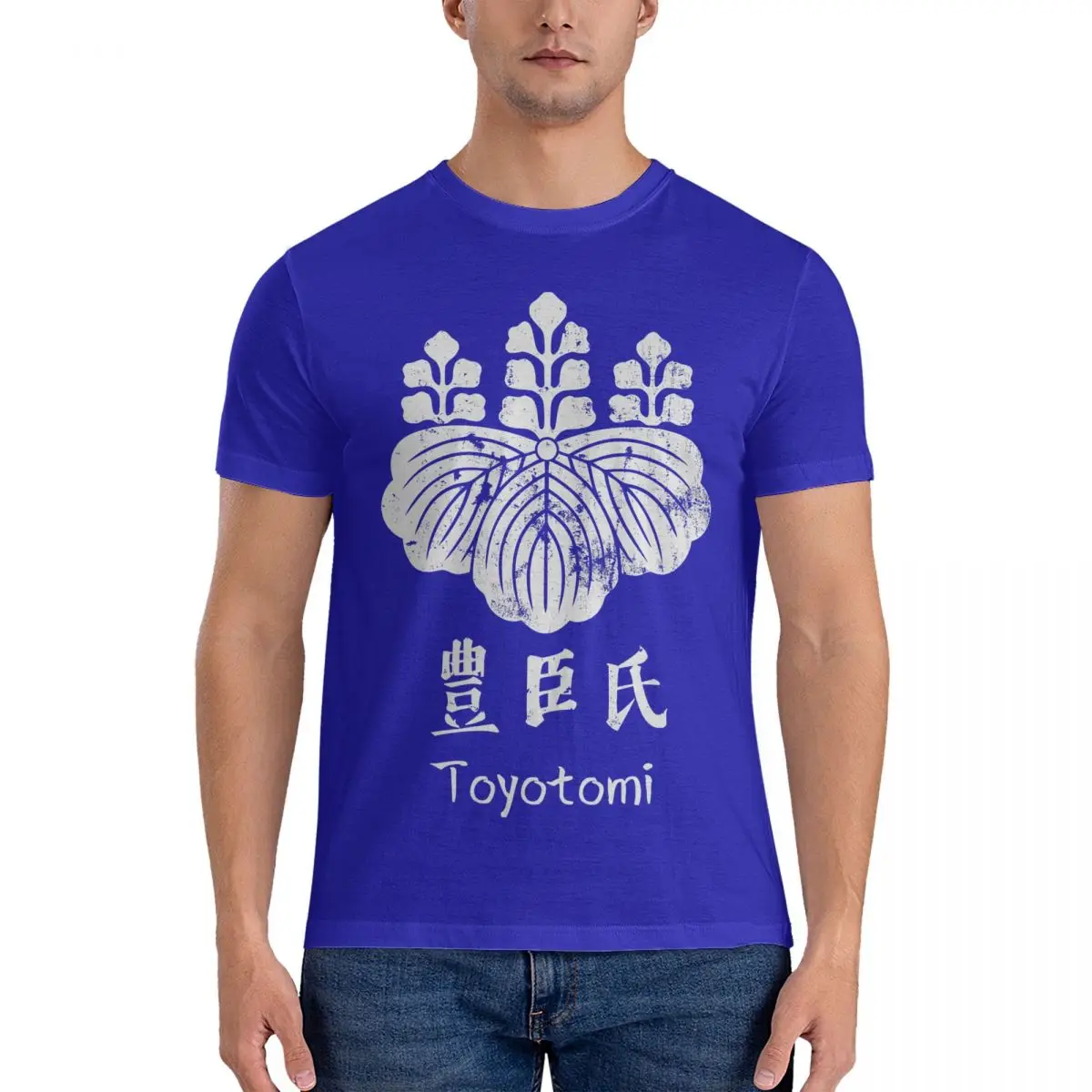 thumbnail image 1 of Camiseta Toyotomi para hombre, con el logotipo del clan japonés, de algodón, cuello redondo, manga corta, ropa de fiesta, 1 of 7