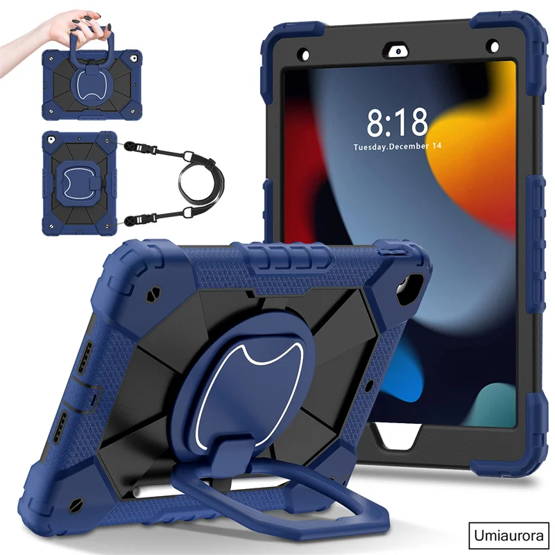 Prova de Choque Robusto Tablet Case Rotação Handle Stand Capa para Ipad 9.7 7th 8th 9th 9th Gen Air 10.9 Pro 11 Crianças à