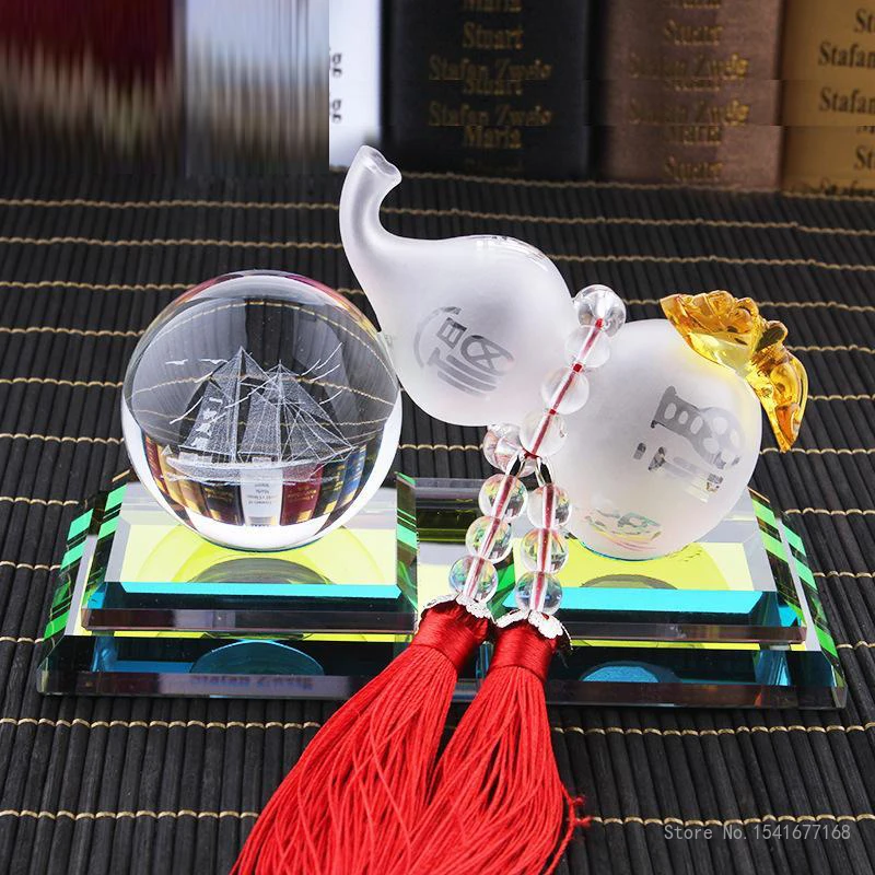 Creative Gourd Crystal Ball Shape Decor, Temporary Parking signs Home Living Room Car Accessories Interior Decorative Gifts, 1Pc