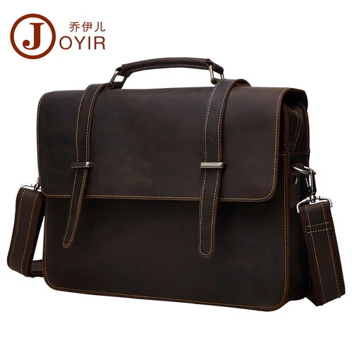 

Men's Briefcase Genuine Leather Messenger Bag Laptop Bag Crzay Horse Leather Computer Office Shoulder Bag Men's Handbag