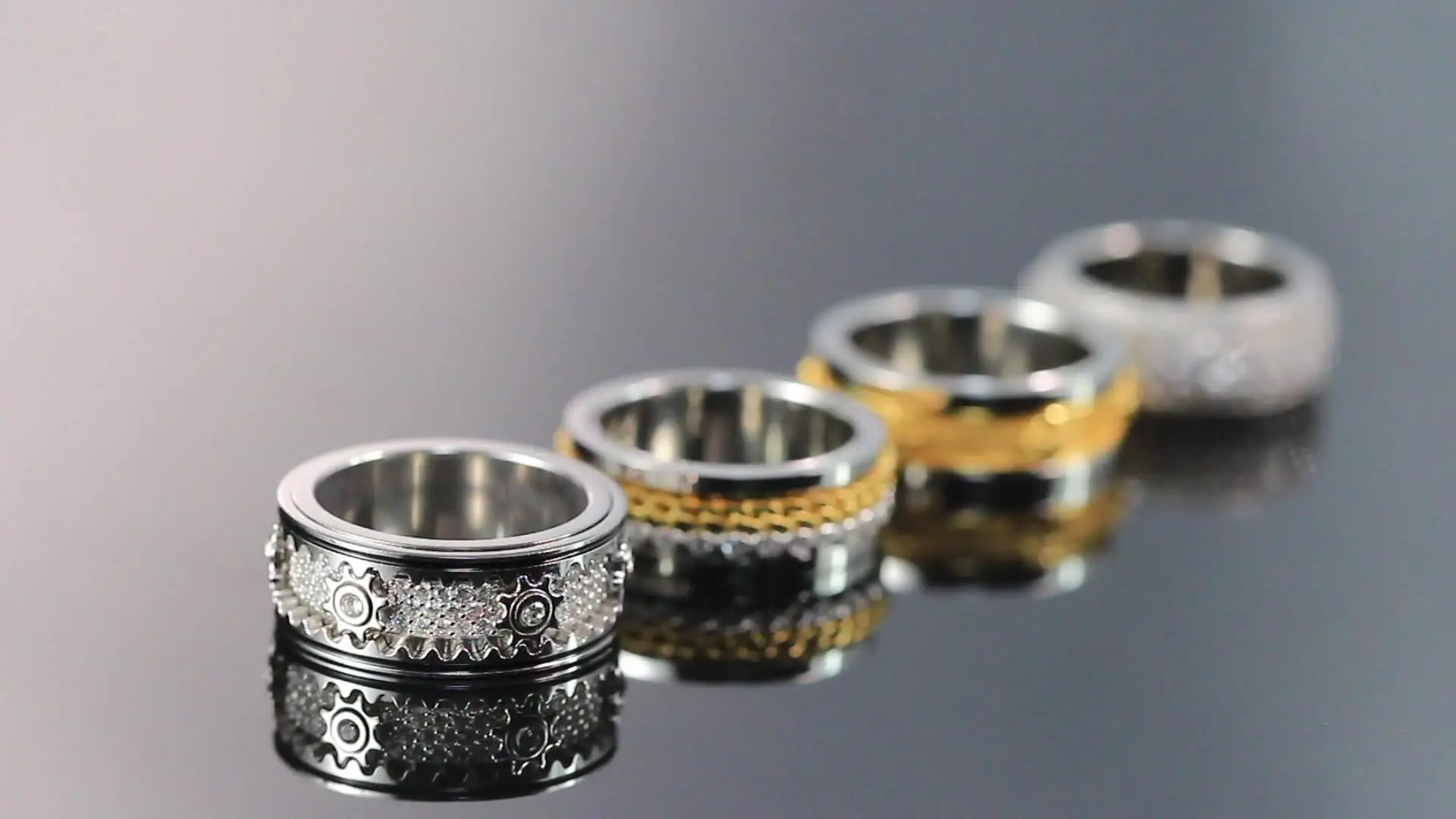 ORSA JEWELS Hiphop 925 Sterling Silver Zircon Rings for Men