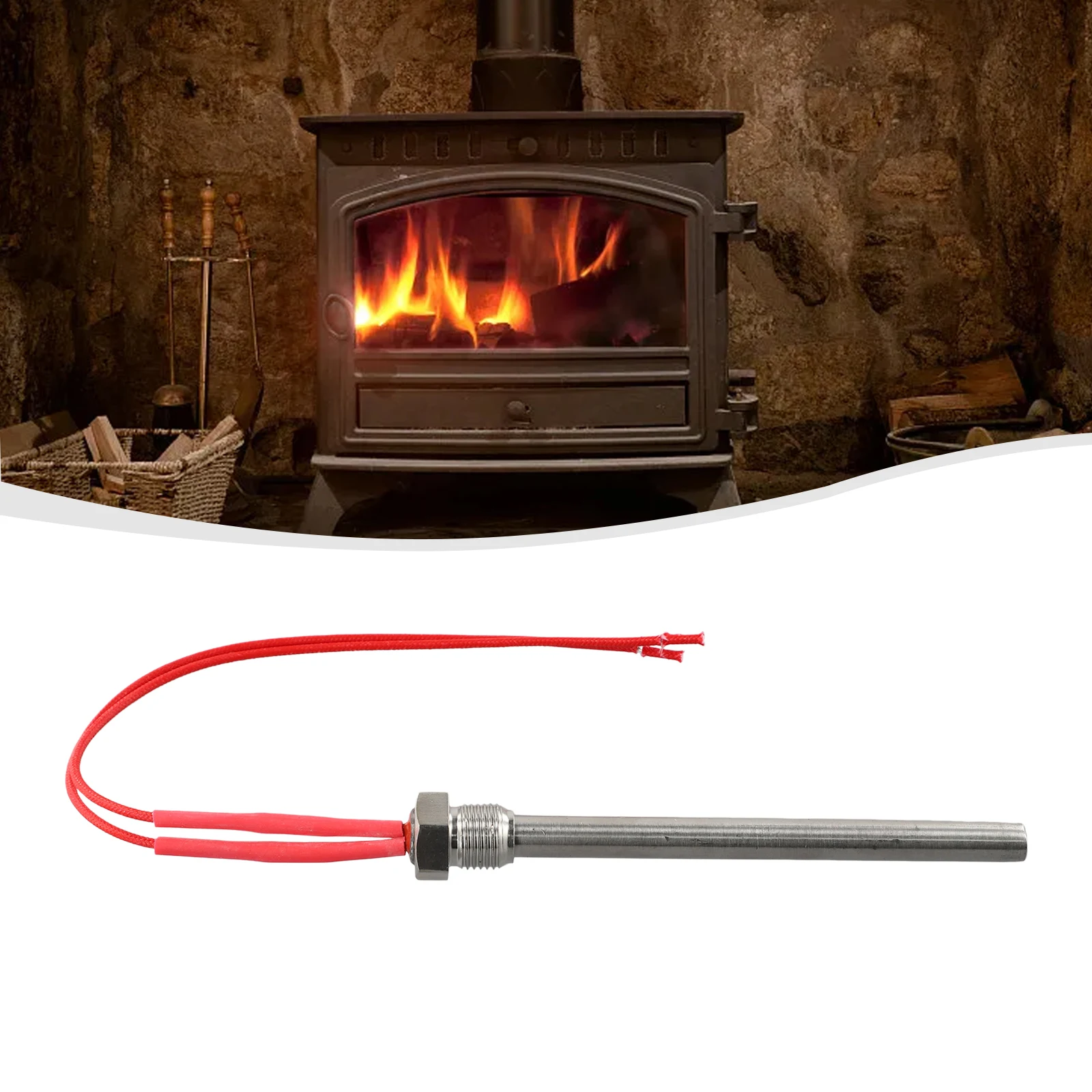 Wood Pellet Heating Tube 220V 300W/350W Stainless Steel Anti-rust For Fireplace Grill Stove