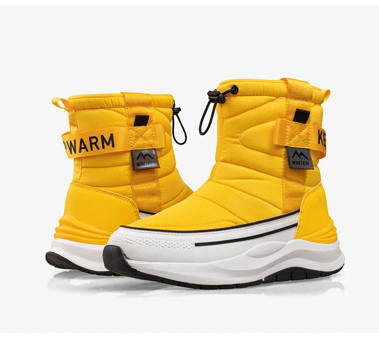 Unisex Snow Boots Thicken Plush Winter Shoes Waterproof Non-slip