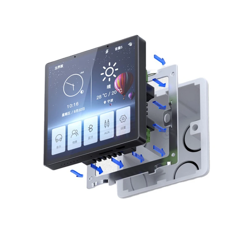 

Multi-function Tuya 4CH In Wall Switch Smart Scene Zigbee Control Touch Panel Switch Work with Alexa Apple HomeKit