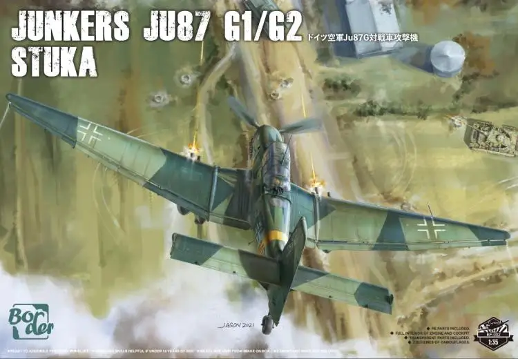 Border Bf-002 1/35 Junkers Ju-87 G1/G2 Stuka Model Kit Without Resin Soldier