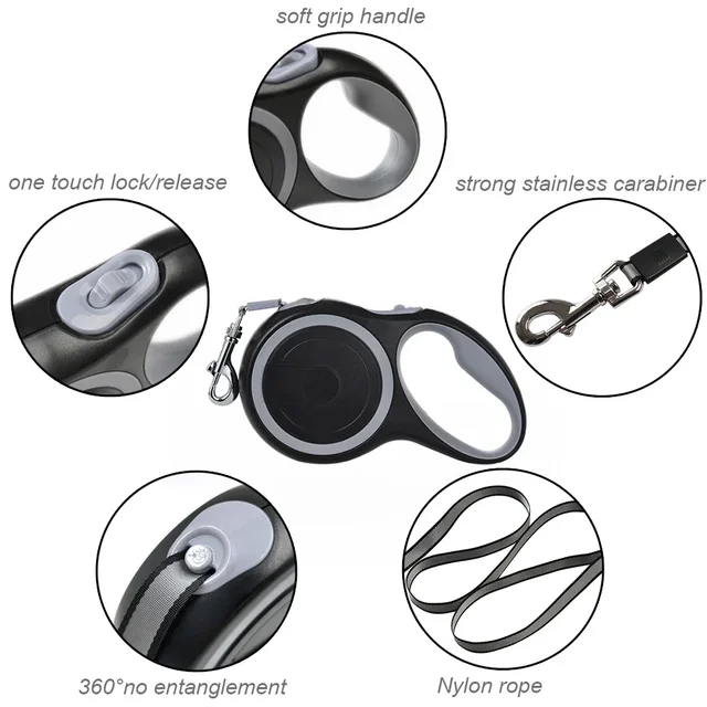 3m 5m 8m 50kg Dog Leash Retractable Roulette Collar for Small Big Dog Accessories Adjustable Durable Walking Hiking Bulldog Rope 4