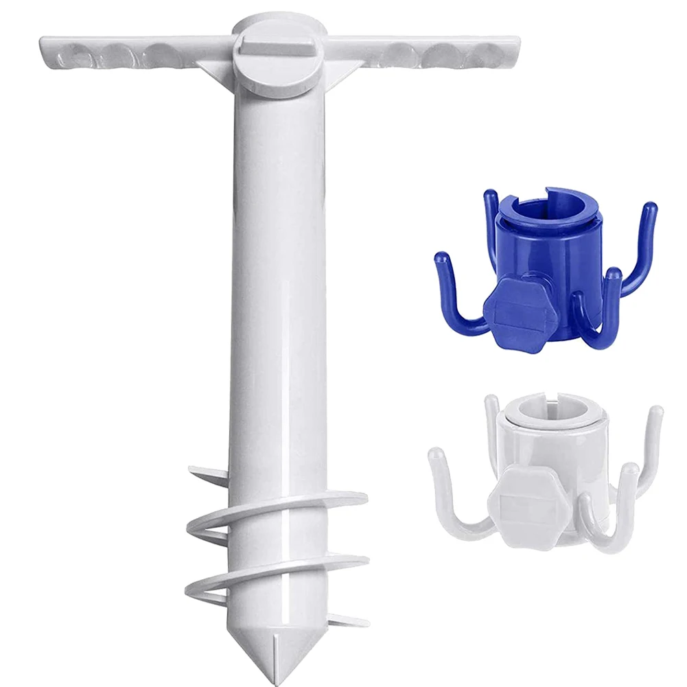 3/5 Spin Beach Umbrella Stand Windproof Inserts Spiral Umbrella Plug Equipment Umbrella Ground Anchor Outdoor Travel Accessories 2