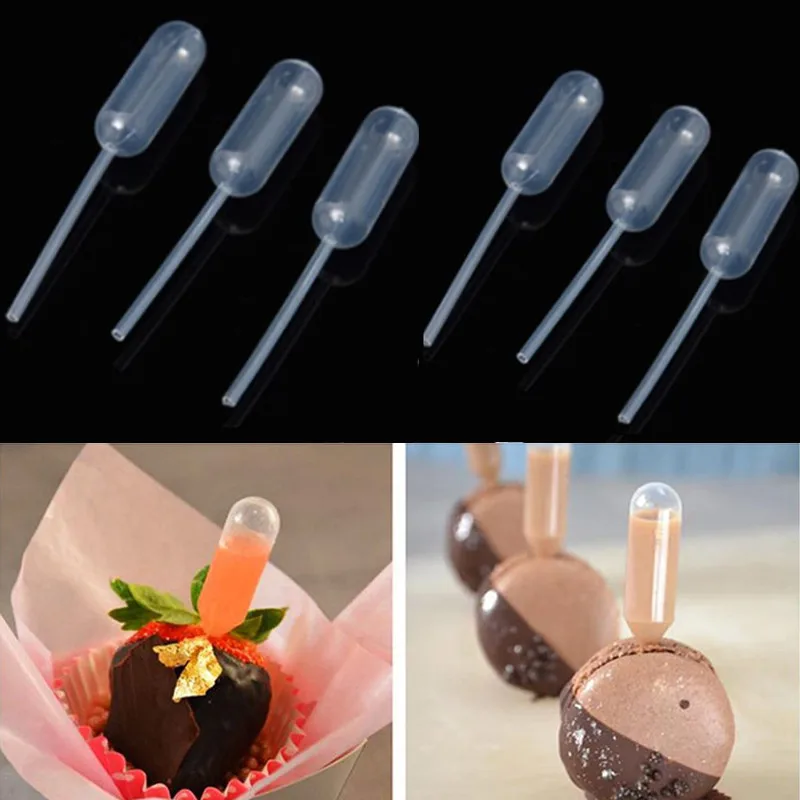 Ice Cream Jelly Milkshake Droppers Straw Dropper For Cake Disposable Straw Injector For Cupcake Dessert Baking Tools 50Pcs/pack