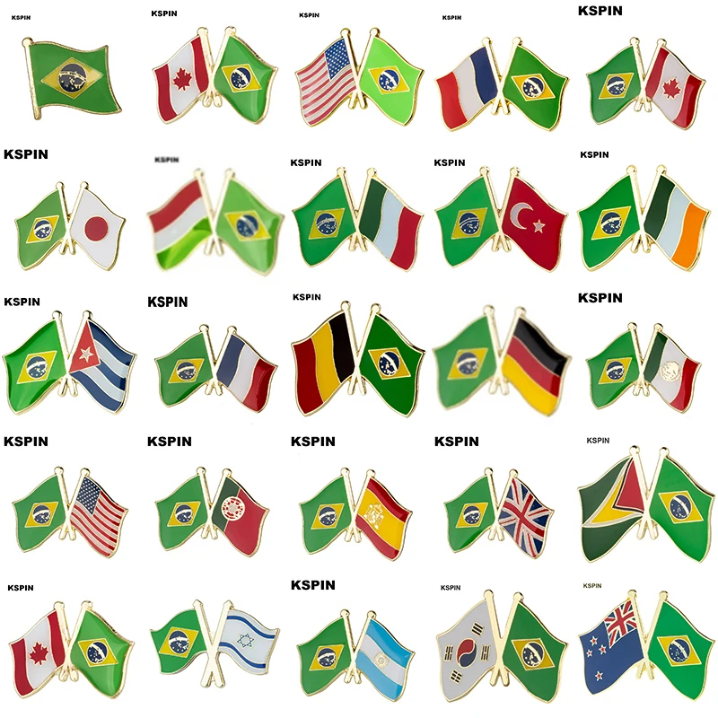 

Brazil Flag Laple Pin Badge Brooch