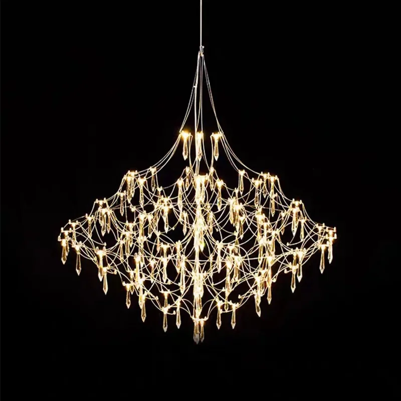 Description Picture 3 of itemNordic stainless steel chandelier hotel club estate restaurant decorative lighting fixtures Starry sky firefly creative LED lamp