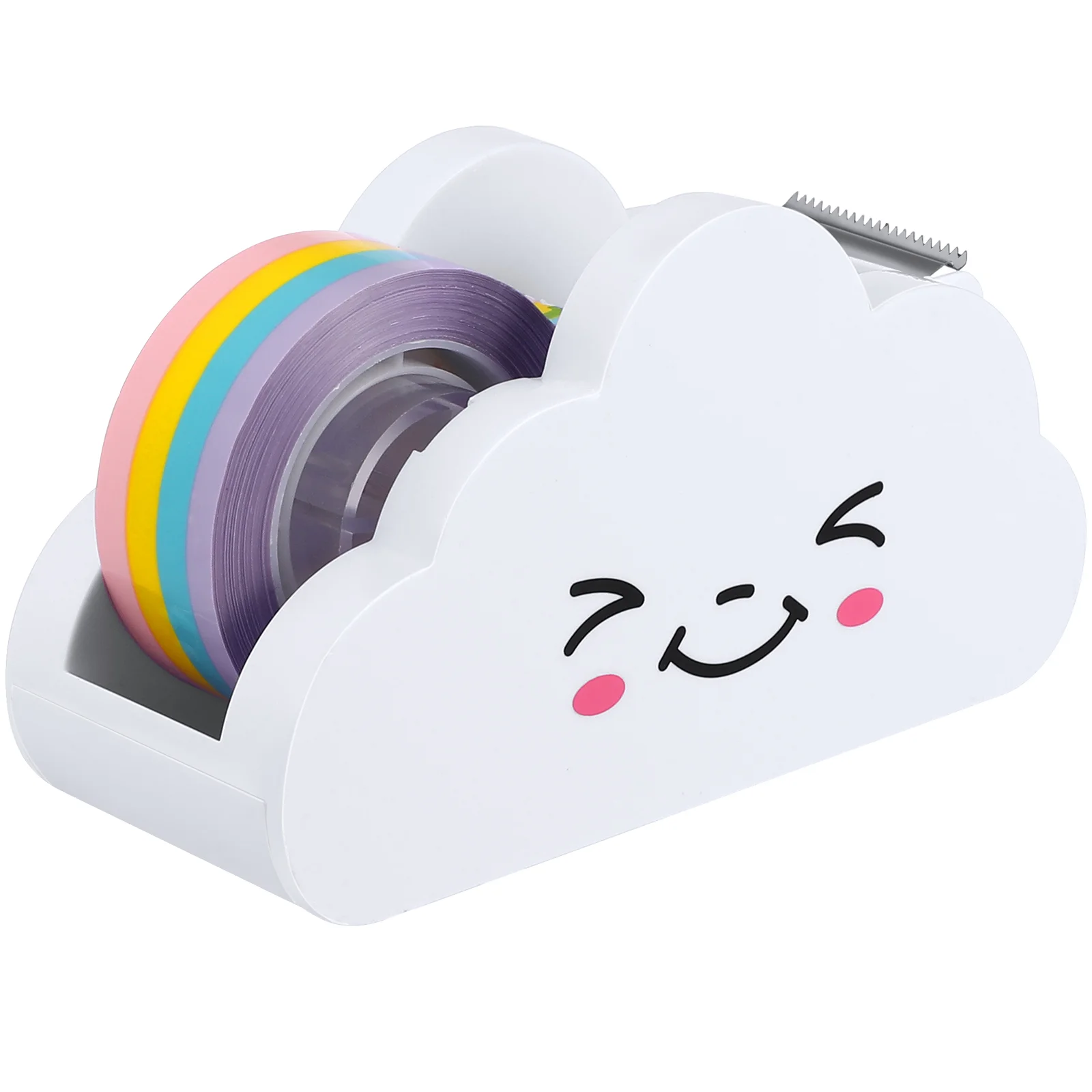 

Portable Creative Practical Stationery Supply Lovely Desk Tape Dispenser with Rainbow Tape Rainbow Tape with Tape Dispenser